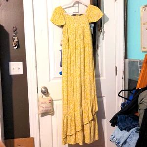 Isabella maternity floral pattern yellow dress